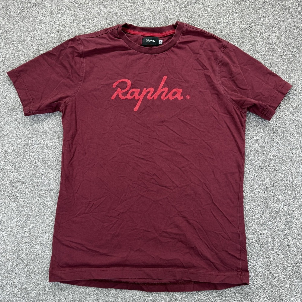 Rapha Shirt Womens Medium Red Logo Graphic Tee Cycling Cotton Jersey Casual